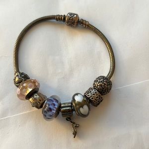 Pandora bracelet with 8 charms